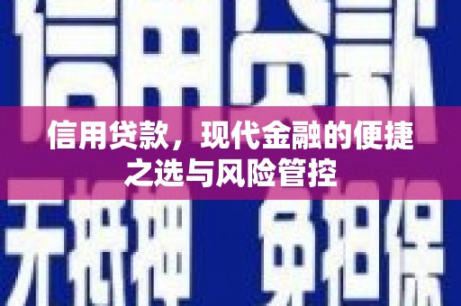 五原信用贷款，现代金融的便捷之选与风险管控