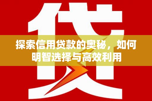 五原探索信用贷款的奥秘，如何明智选择与高效利用