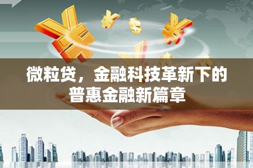 五原微粒贷，金融科技革新下的普惠金融新篇章