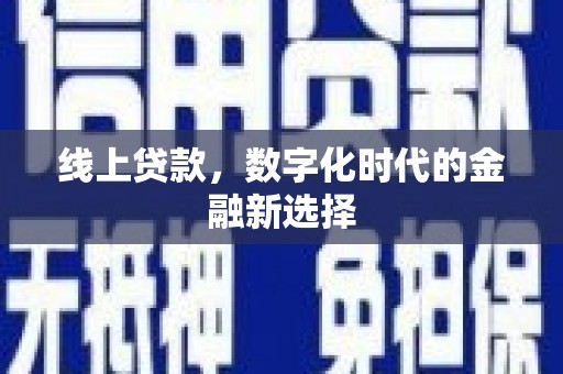 五原线上贷款，数字化时代的金融新选择